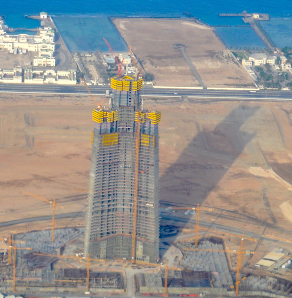 Pembangunan menara jeddah yang sedang berlangsung