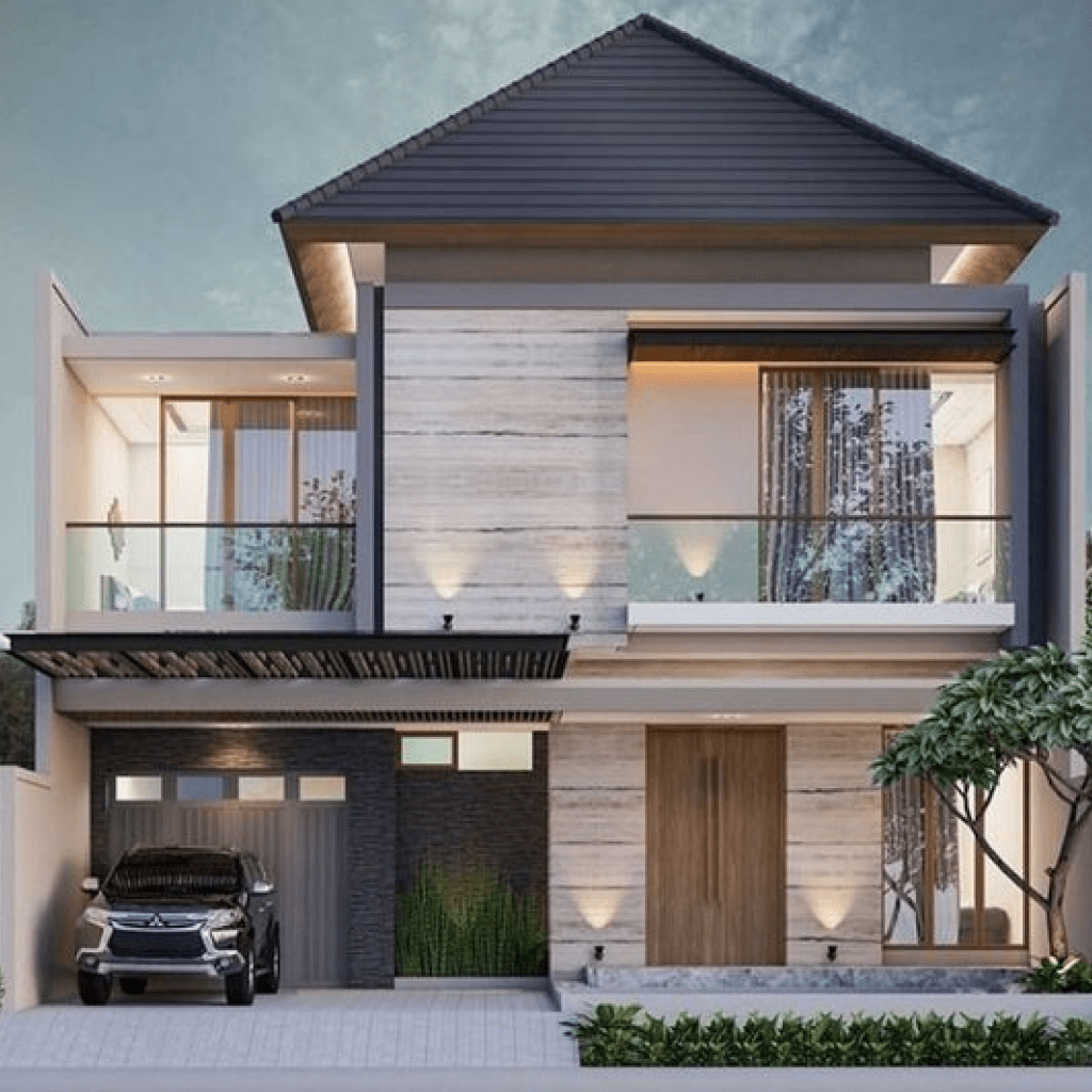 Desain Rumah dengan Balkon Kaca