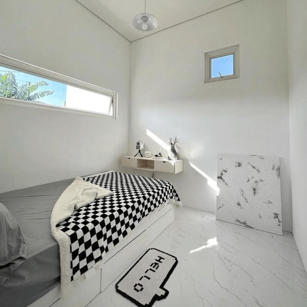 Desain Kamar Monokrom Minimalis