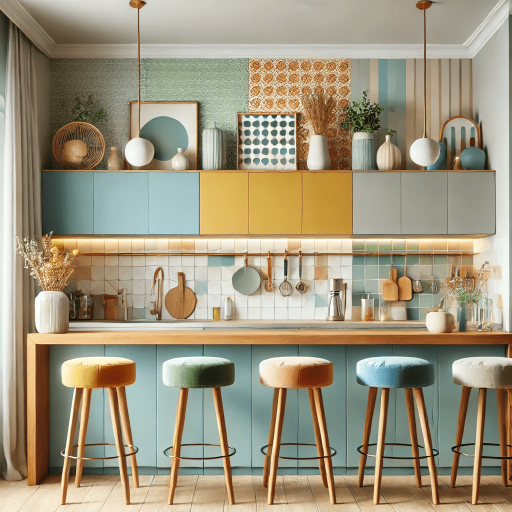 Mini Bar Dapur dengan Tema Colorful