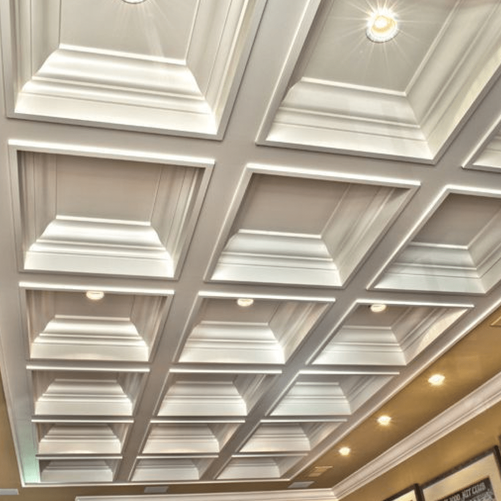 Plafon Coffered untuk Ruang Tamu Mewah