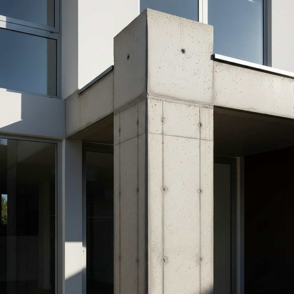 Desain Profil Tiang Teras Rumah Minimalis Beton Ekspos Industrial (Unfinished Look)