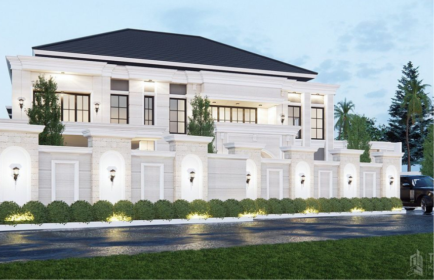 Pagar Tembok Depan Rumah Gaya Klasik & Mediterania