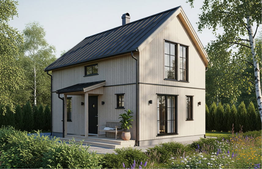 Rumah 2 Lantai Mungil Cantik Skandinavian
