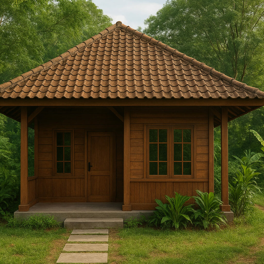 Rumah Sederhana 6x9 di Kampung Gaya Tradisional Tropis: Sejuk dan Menyatu dengan Alam