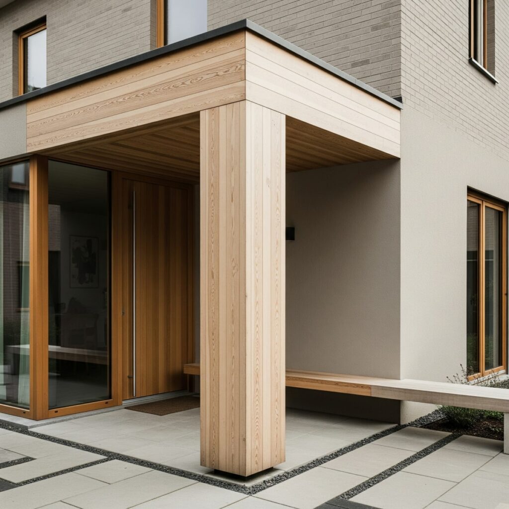 Desain Profil Tiang Teras Rumah Minimalis Tiang Kayu Solid Struktural