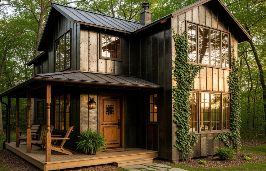 Rumah 2 Lantai Mungil Cantik Sentuhan Material & Klasik