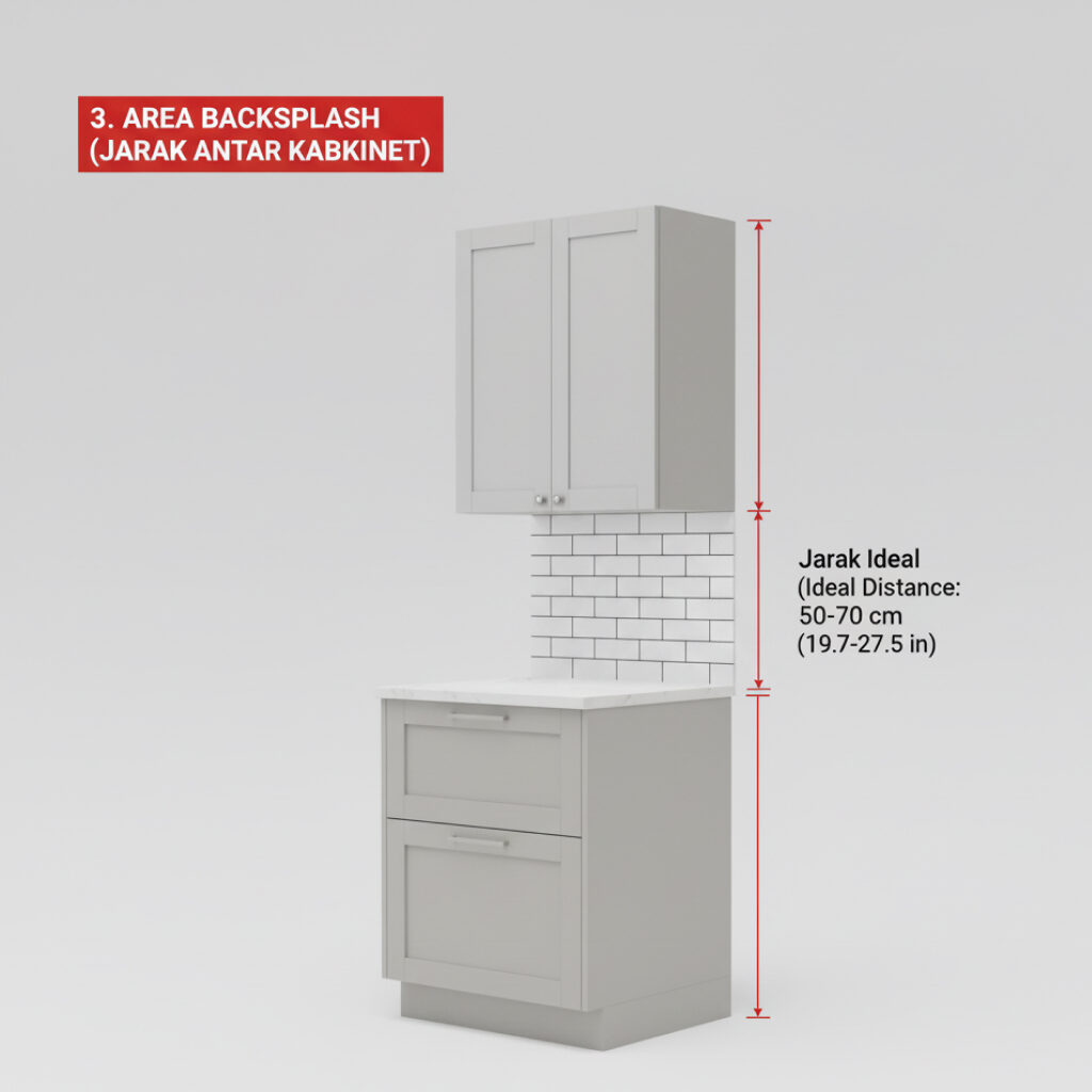 Area Backsplash (Jarak Antar Kabinet)