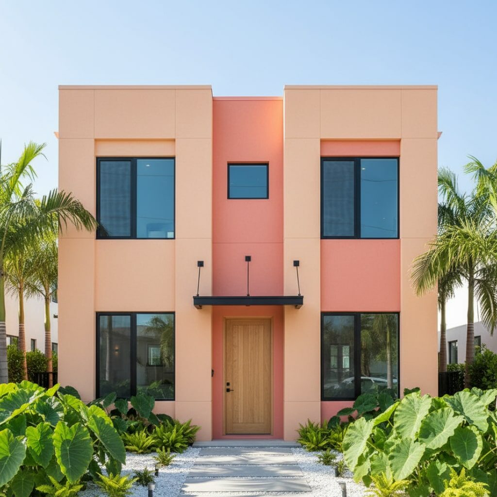 Cat Rumah Warna Peach & Coral