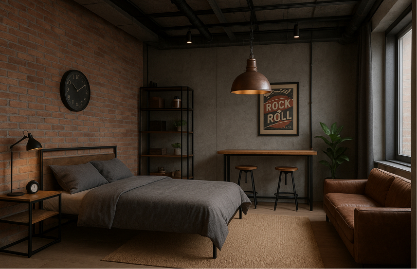 Dekorasi Kamar Industrial