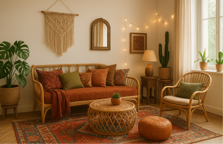 Dekorasi kamar Bohemian (Boho)