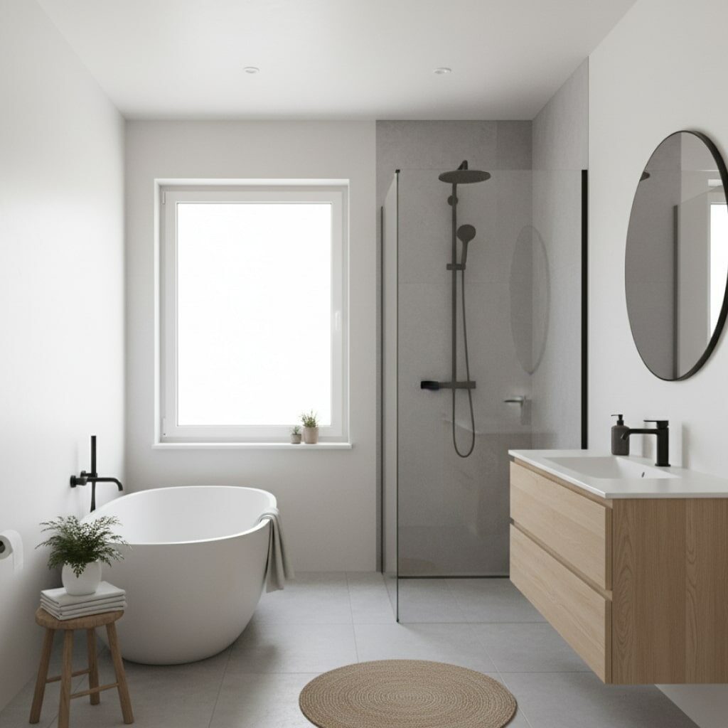 Kamar Mandi Gaya Minimalis & Skandinavia
