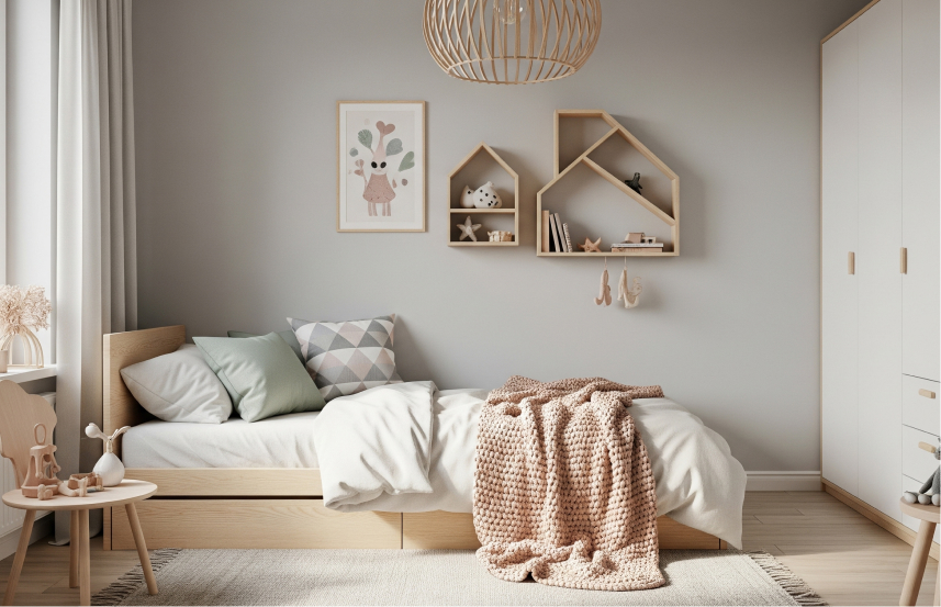 Kamar Tidur Anak Perempuan Aesthetic Kesederhanaan yang Menenangkan (Gaya Skandinavia & Minimalis)