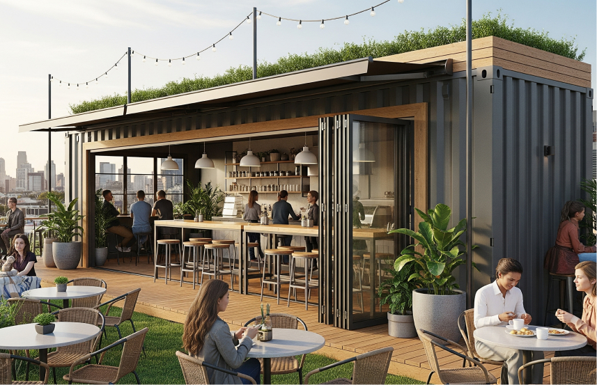 Konsep cafe outdoor murah Konsep Kontainer: Cepat, Unik, dan Modular