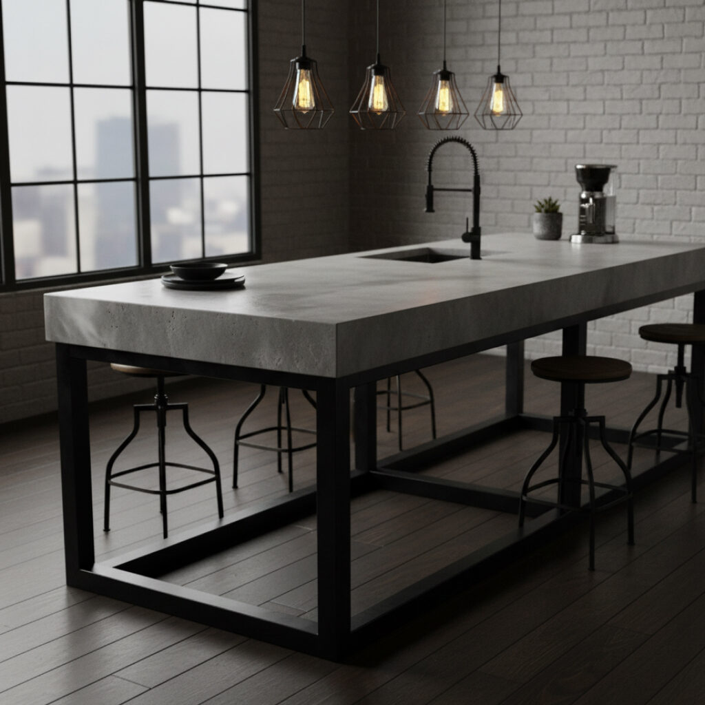 Meja Dapur Modern & Industrial