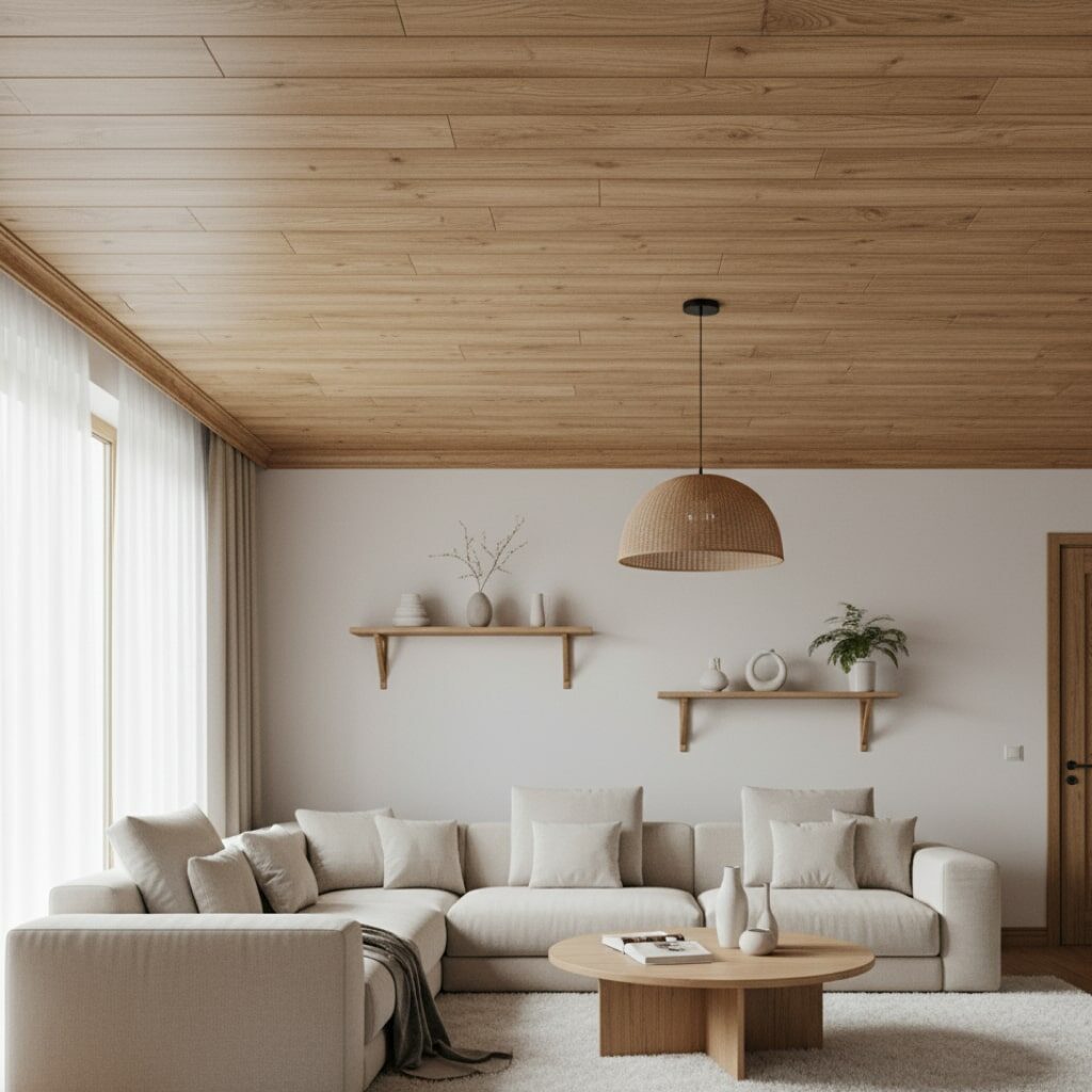  Model Plafon PVC Ruang Tamu Minimalis Modern Hangat dan Natural