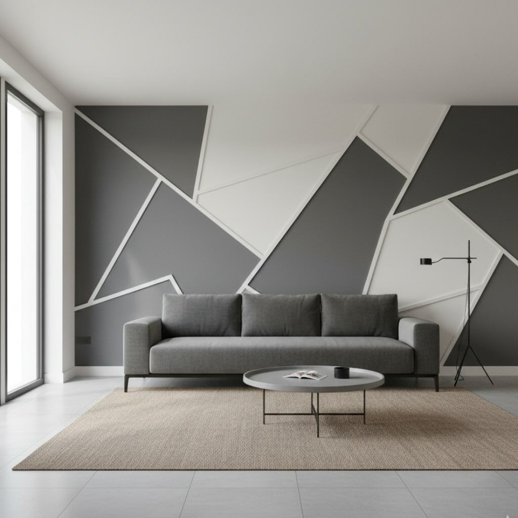 Molding Ruang Tamu Pola Geometris