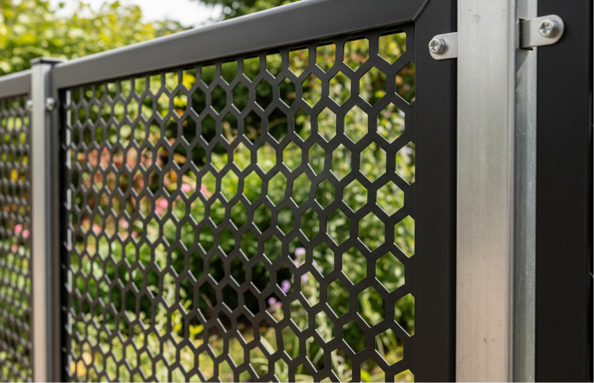 Pagar Perforated Metal Heksagonal (Hexagonal Hole)