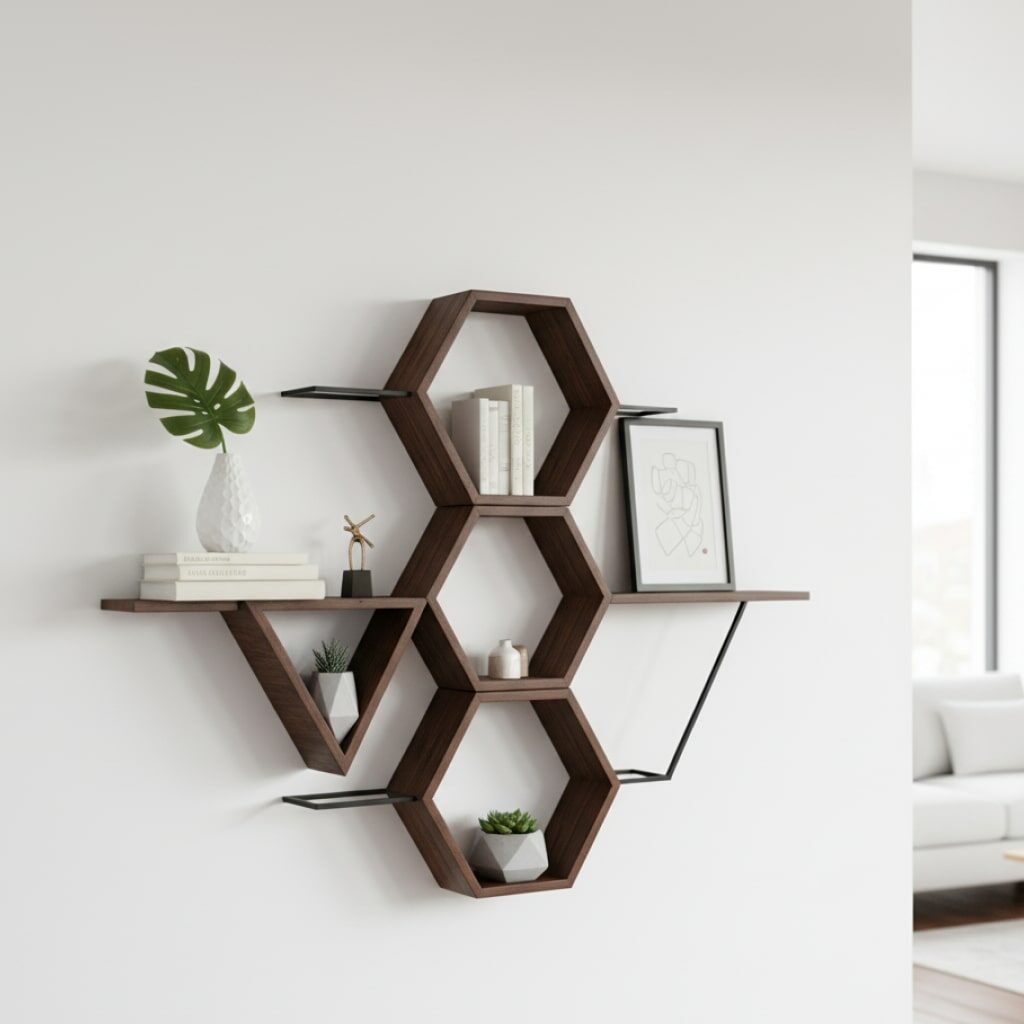 Ambalan Dinding Geometris dan Unik