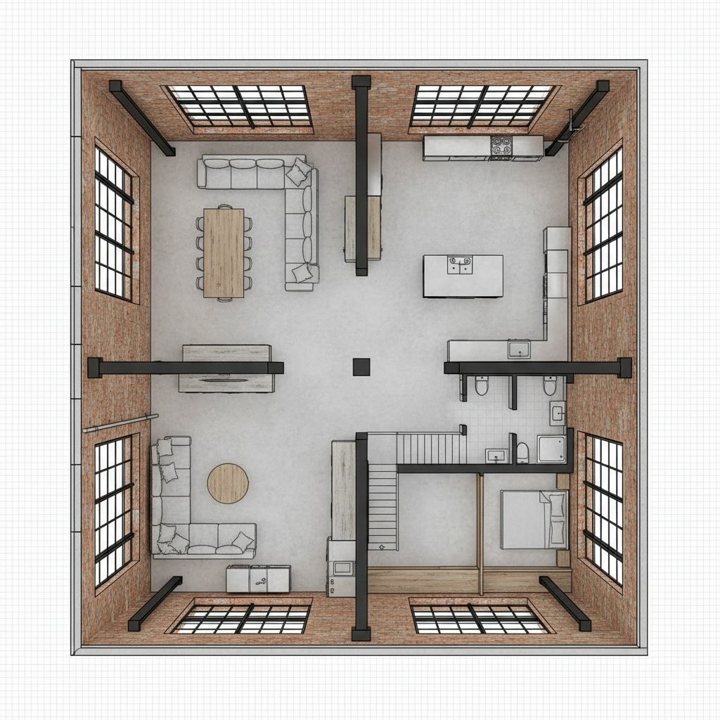Denah Rumah Industrial