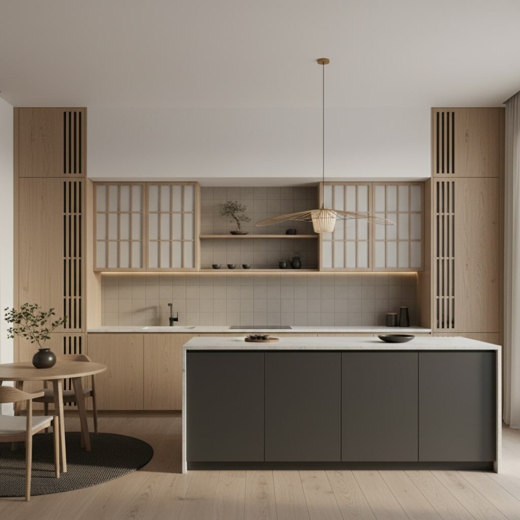 Kitchen Set Gaya Japandi