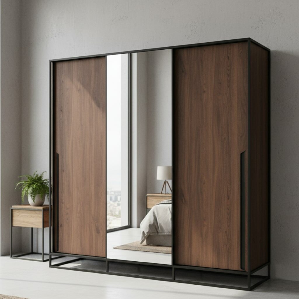Lemari Pakaian 3 Pintu Cermin Full Length