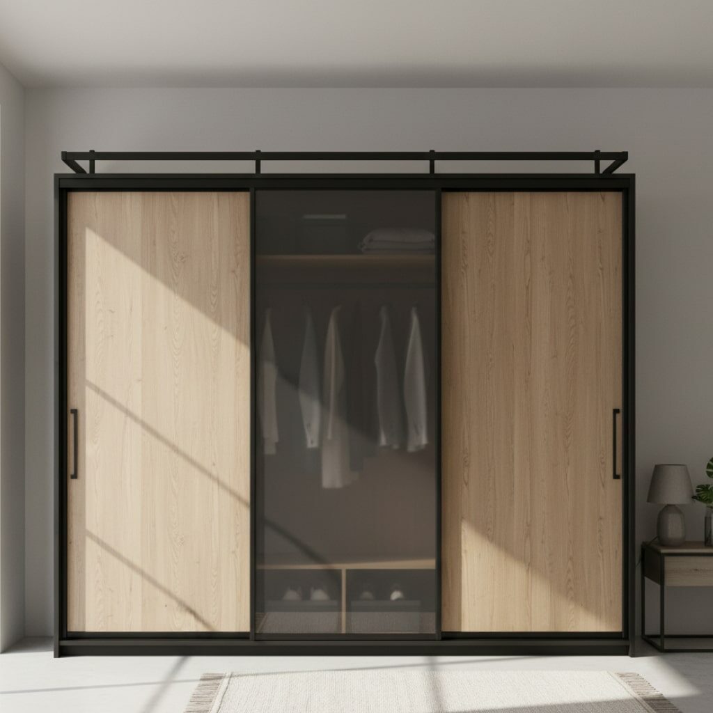 Lemari Pakaian 3 Pintu Pintu Geser