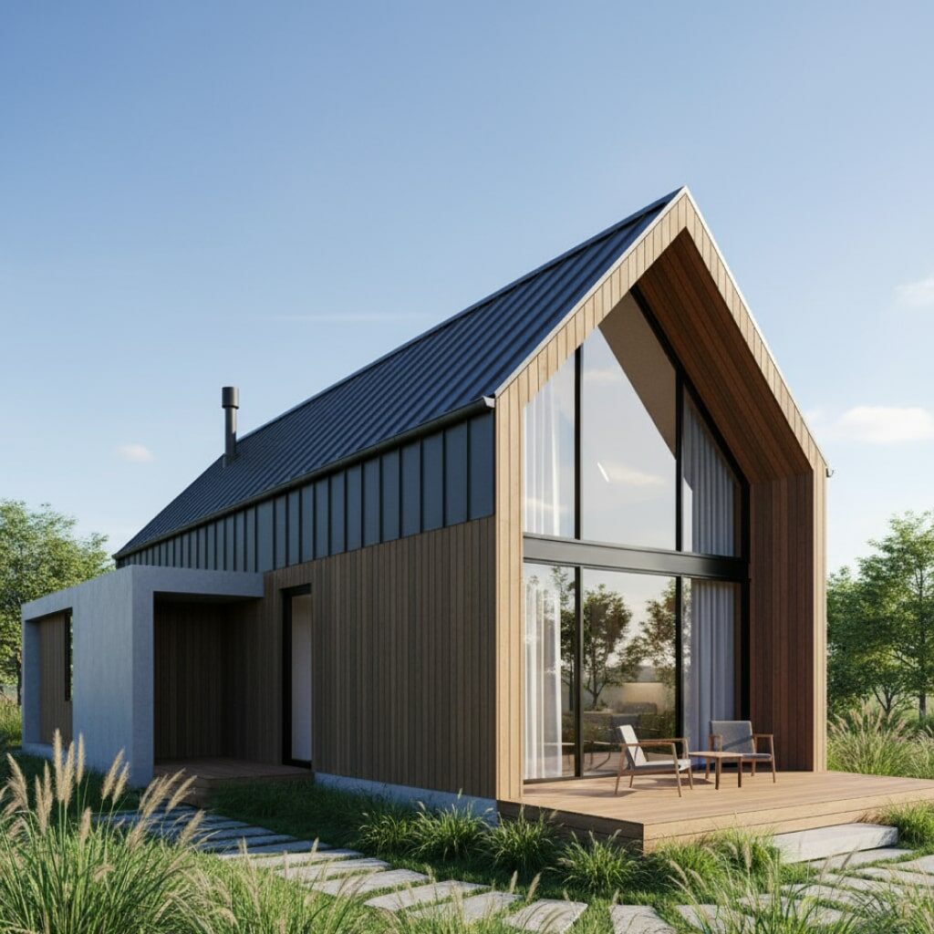 Model Rumah Atap Miring Satu Sisi (Shed Roof)