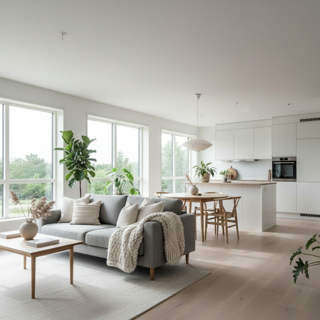 Rumah Skandinavia Konsep Ruang Terbuka (Open Plan)