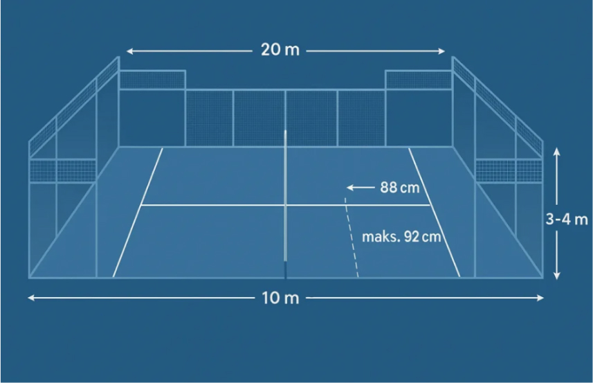Standar Internasional (FIP) Lapangan Padel