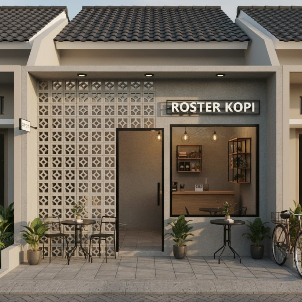 Warung Kombinasi dengan Dinding Roster
