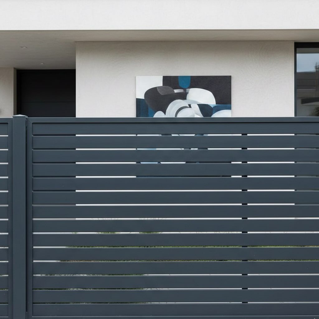 Pagar Besi Hollow Unik Desain Horizontal Rapat (Minimalis Modern)