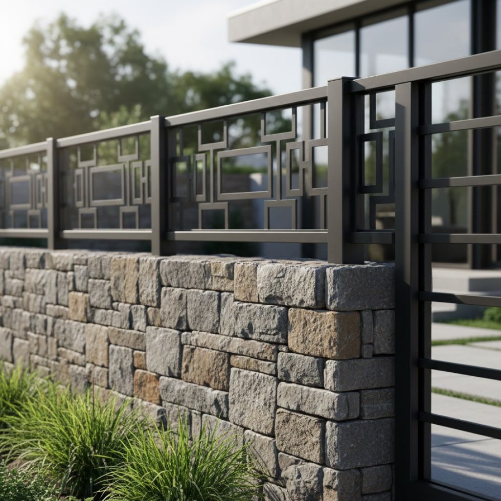 Gaya Kontemporer Gabungan Tembok Batu