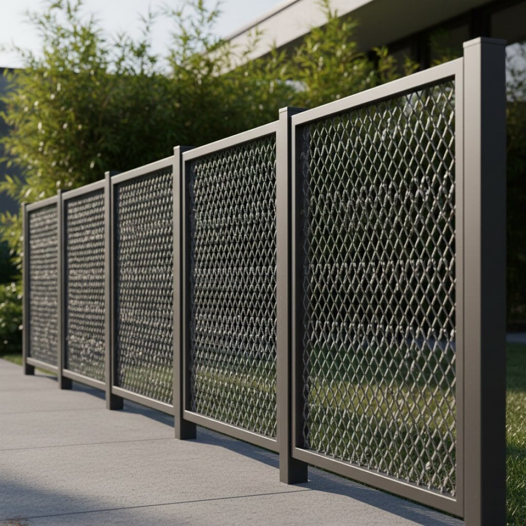 Pagar Besi Hollow Unik Kombinasi Plat Extended (Pola Anyaman Unik)