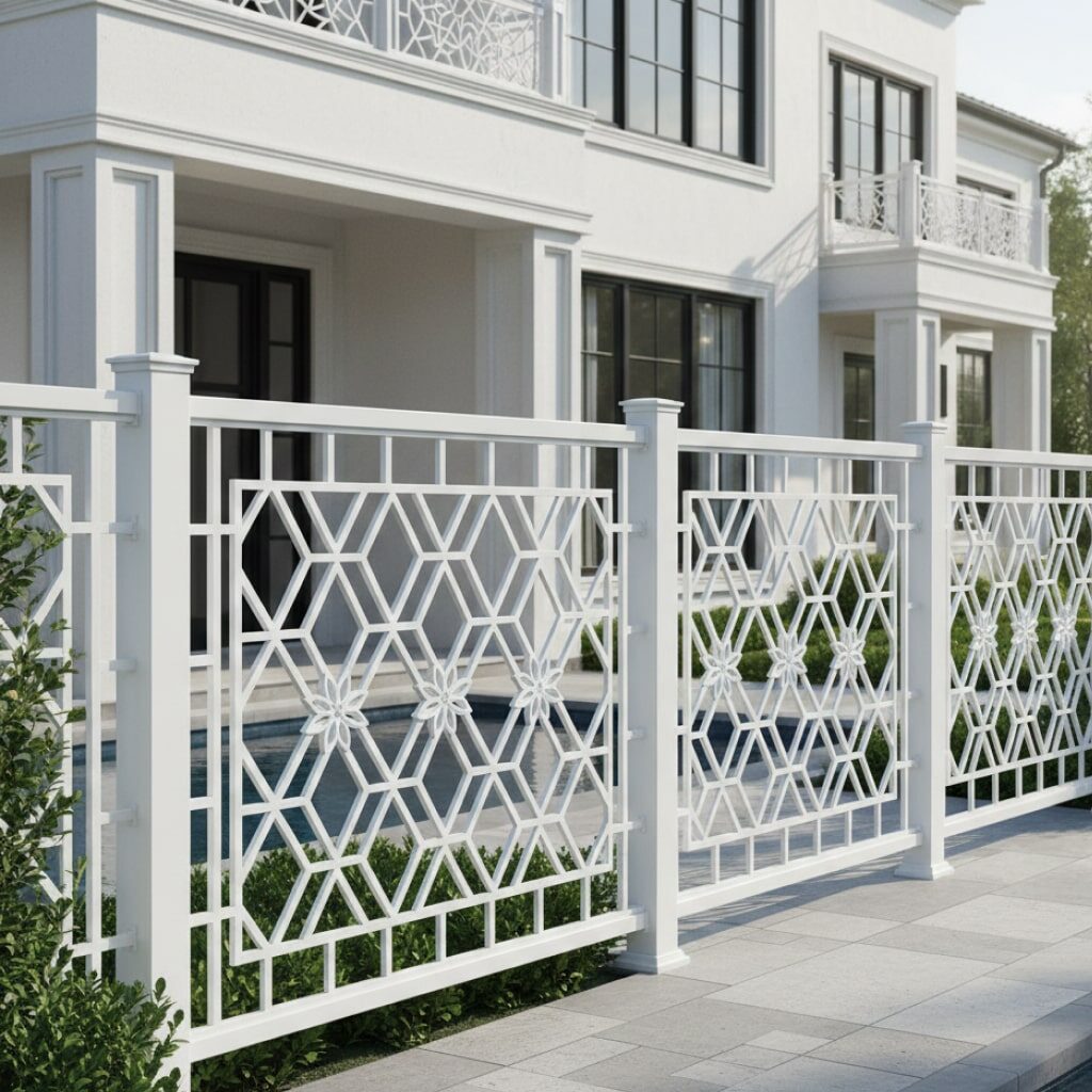 Pagar Hollow dengan Ornamen atau Geometris