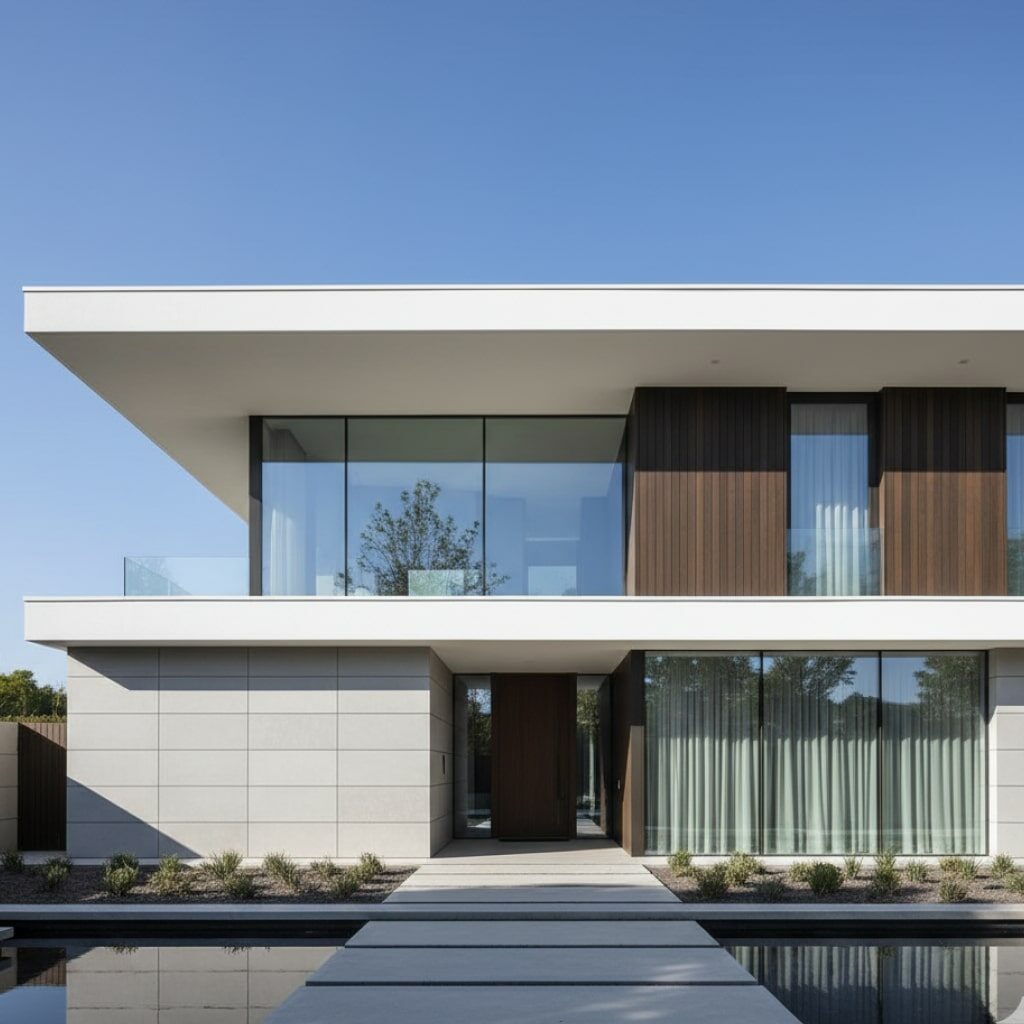 Rumah Modern Garis Geometris Tegas & Fasad Bersih
