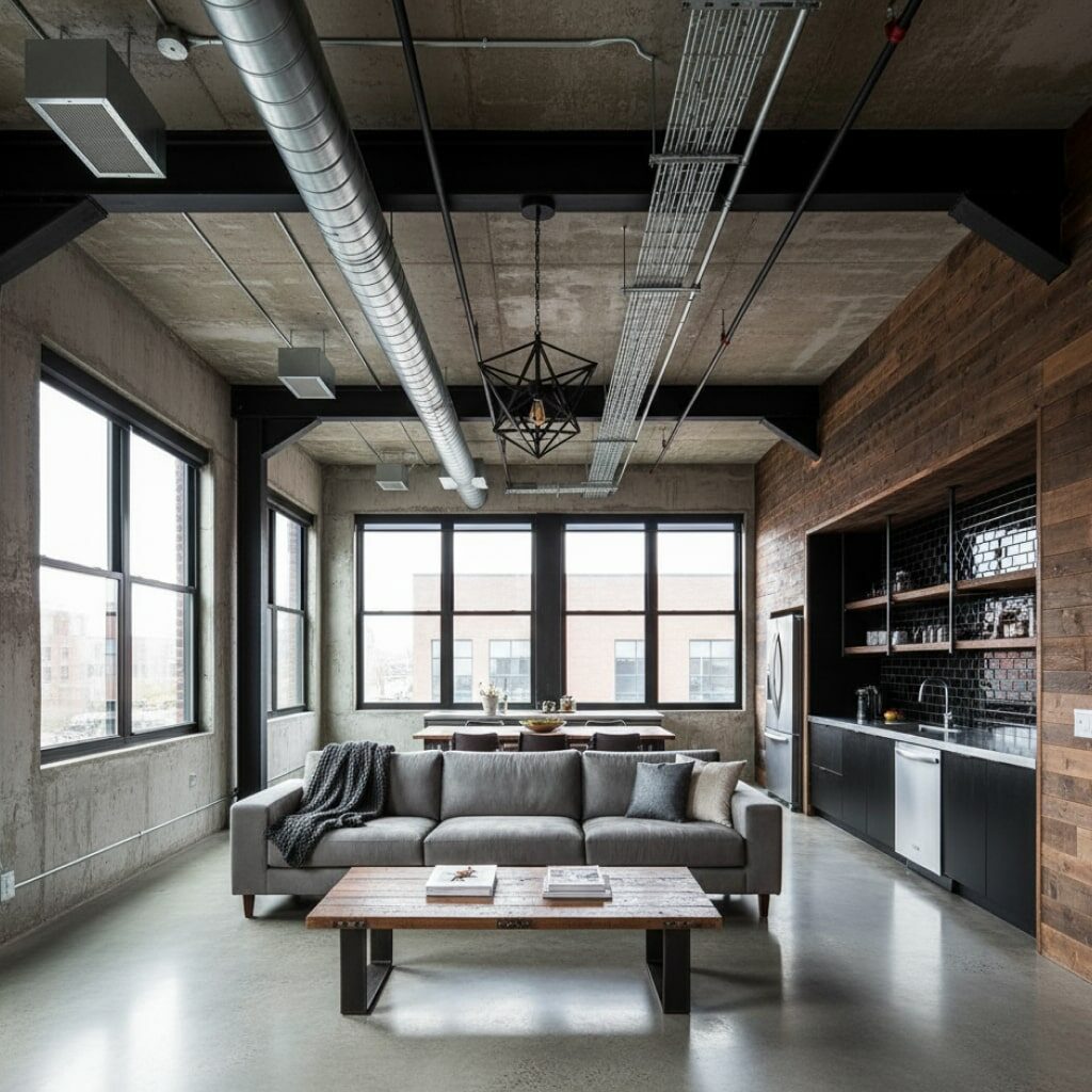 Rumah Penggunaan Material Ekspos (Besi, Baja, Beton, Kayu)