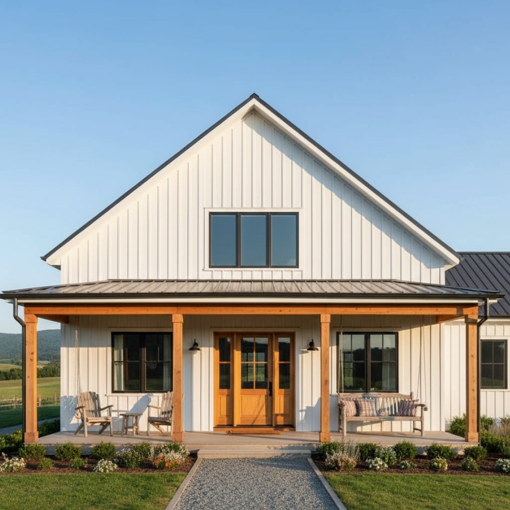 Rumah Sederhana di Desa Terbaru Desain Farmhouse Modern