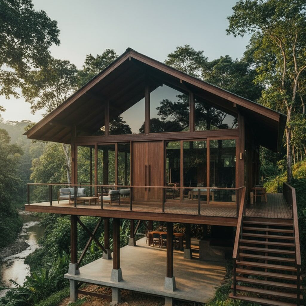 Rumah Sederhana di Desa Terbaru Desain Kayu Klasik Modern