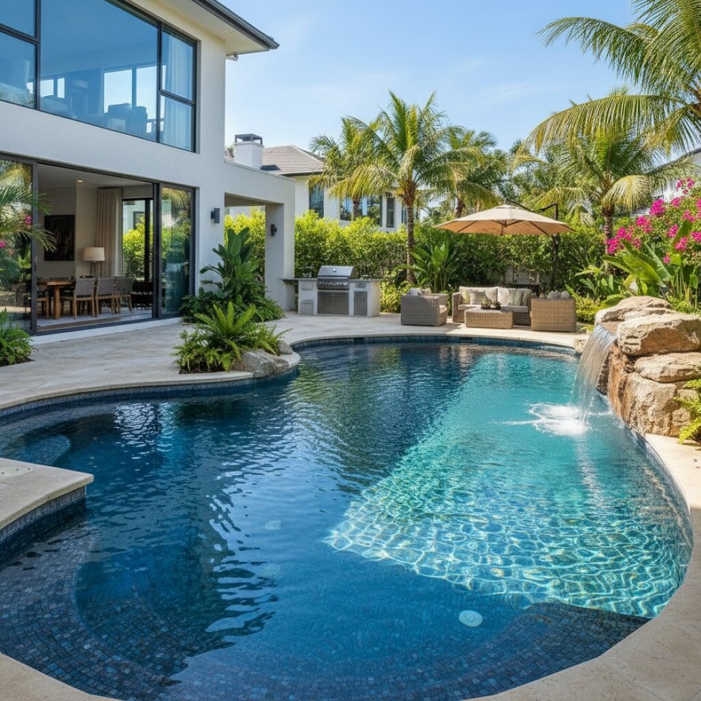 kolam renang pribadi di rumah