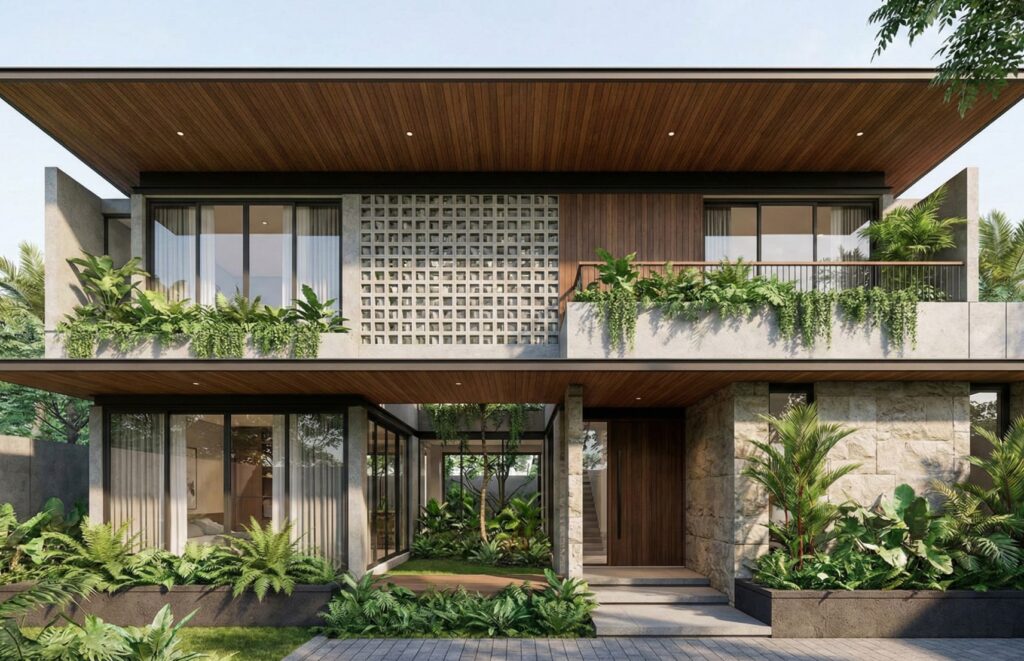 Hunian dengan Gaya Minimalis Tropis Modern