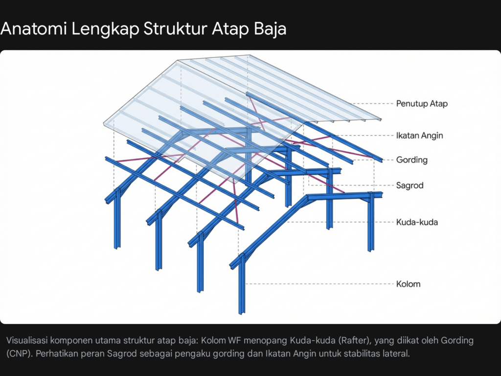 Komponen Utam Struktur Atap Baja