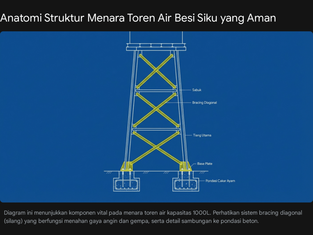 Anatomi Struktur Menara Toren Air Besi Siku yang Aman