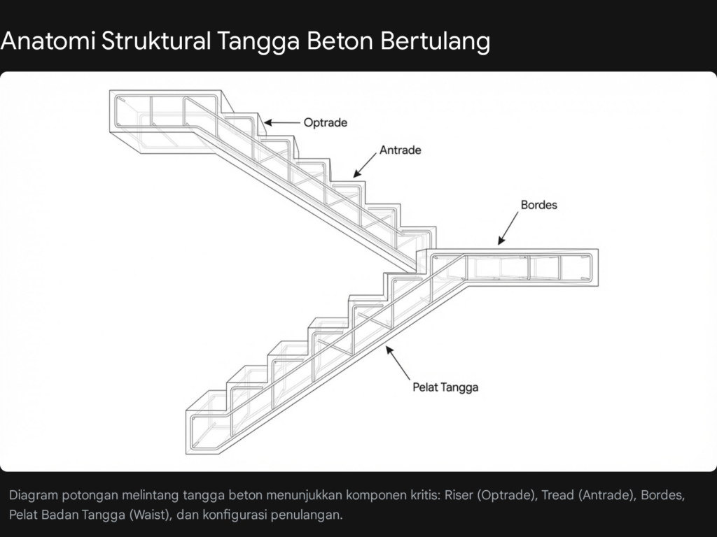 Anatomi struktural tangga beton bertulang