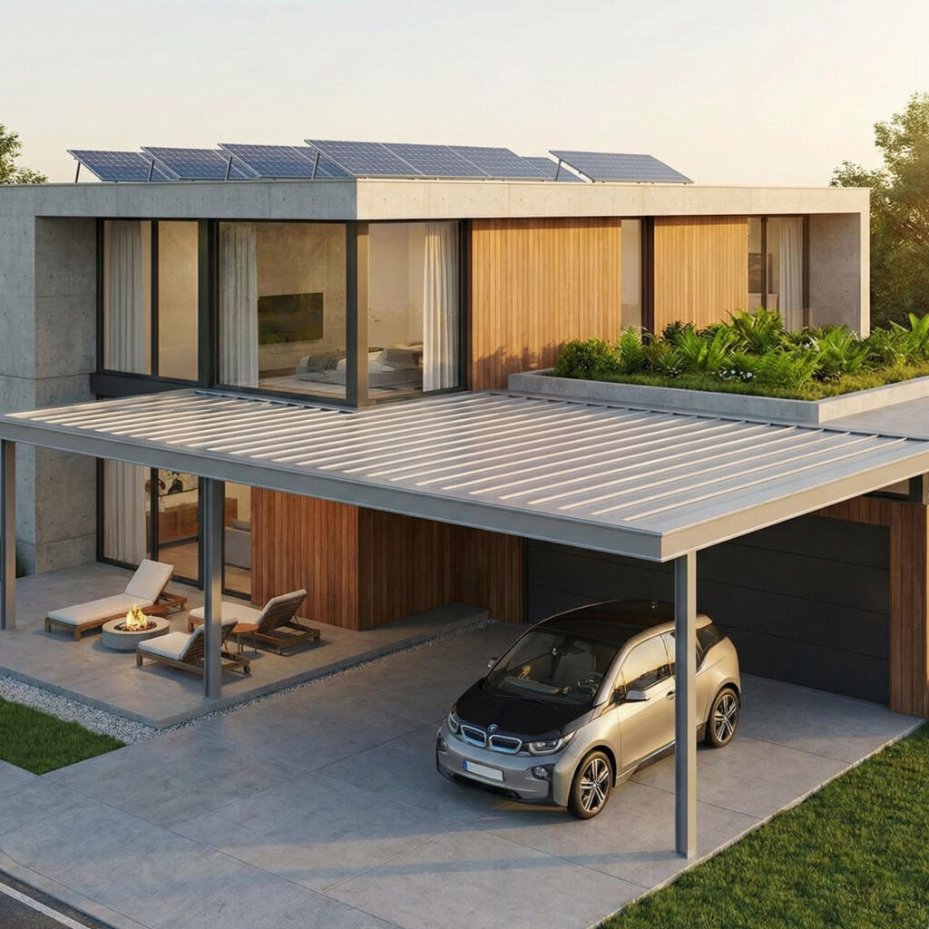 Kanopi dengan Atap Datar