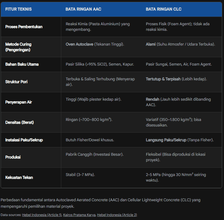 Perbandingan Teknis: AAC vs CLC
