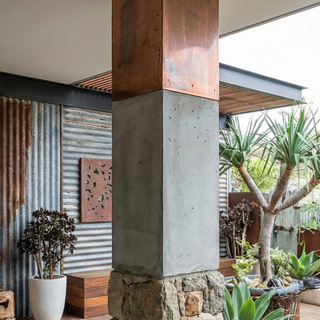 Tiang Berlapis (Layered) dengan Material Berbeda