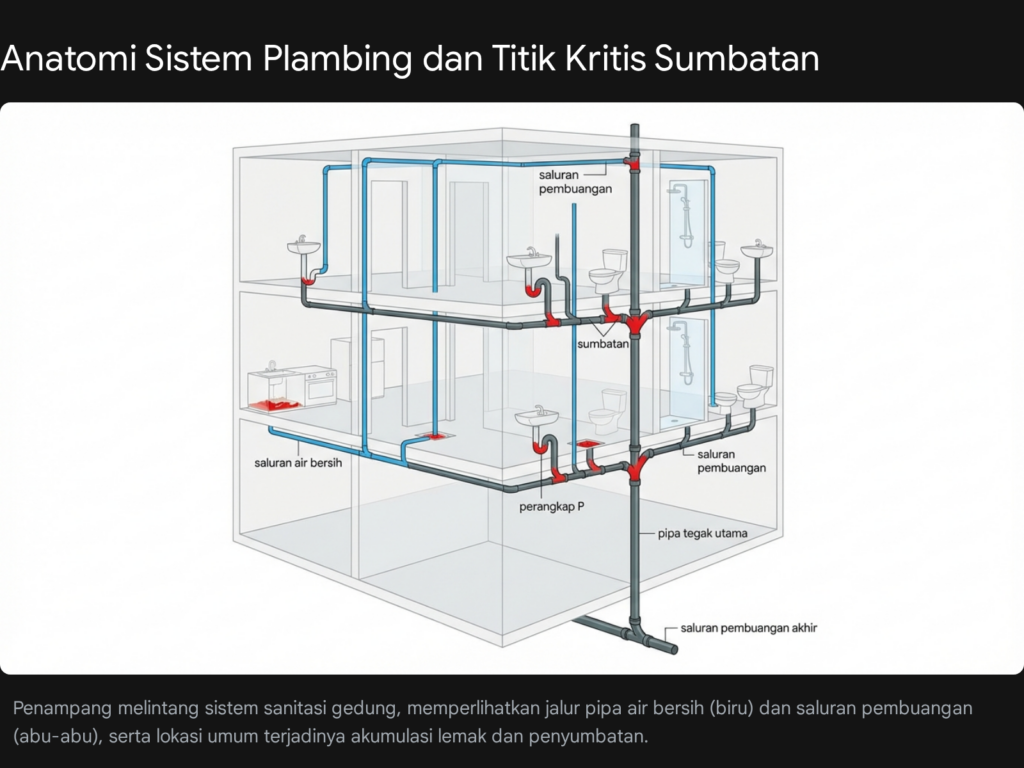 cara mengatasi pipa air tersumbat Anatomi Sistem Plambing dan Titik Kritis Sumbatan