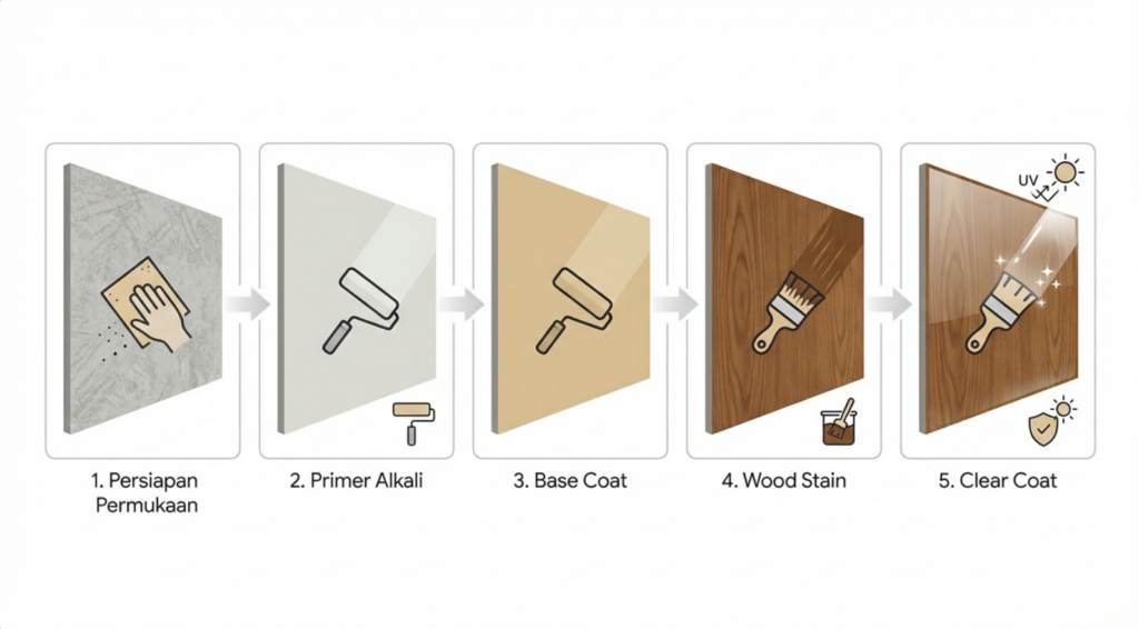 Menciptakan efek kayu pada GRC