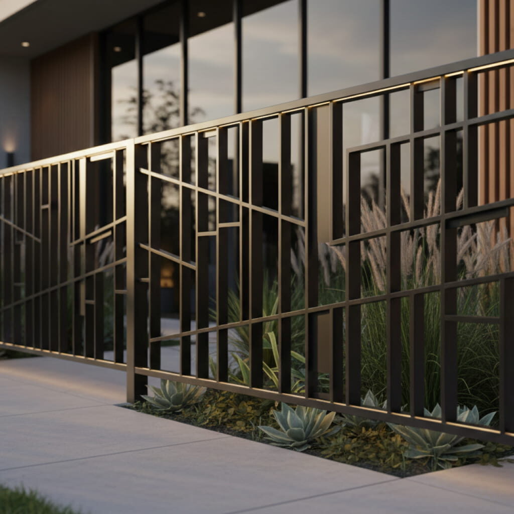 Motif Pagar Besi Hollow Minimalis Asimetris